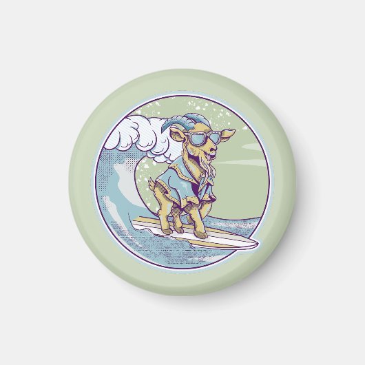 Cartoon op een surfplank magneet (Voorkant)