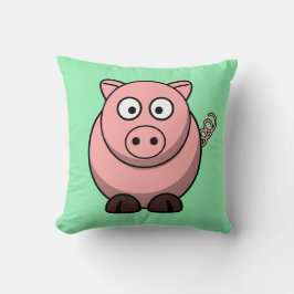 Cartoon op Mint Green Kussen