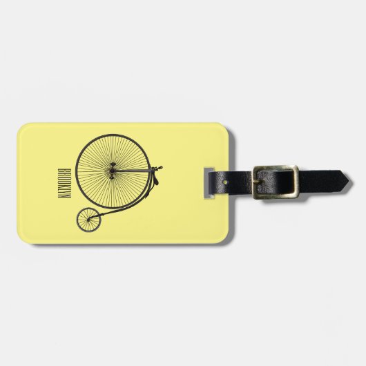 Cartoon op wiel met hoge wielaandrijving bagagelabel (Voorkant horizontaal)