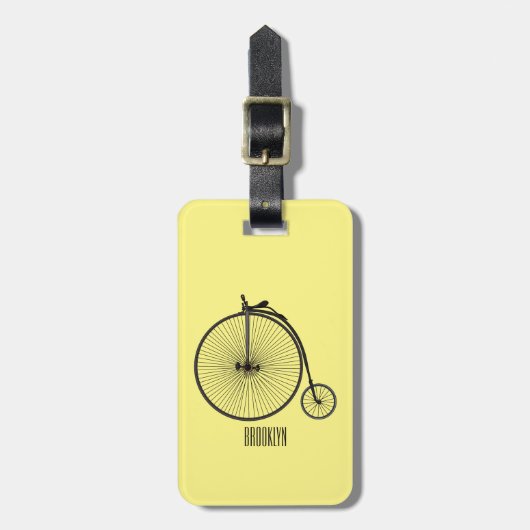 Cartoon op wiel met hoge wielaandrijving bagagelabel (Voorkant verticaal)