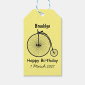 Cartoon op wiel met hoge wielaandrijving cadeaulabel (Voorkant)