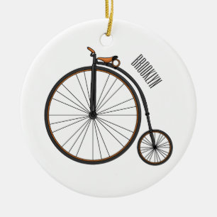 Cartoon op wiel met hoge wielaandrijving keramisch ornament