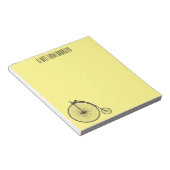 Cartoon op wiel met hoge wielaandrijving notitieblok (Schuin)