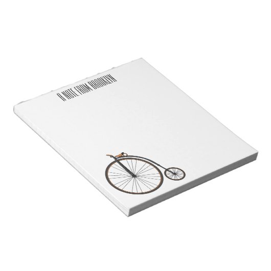 Cartoon op wiel met hoge wielaandrijving notitieblok (Schuin)