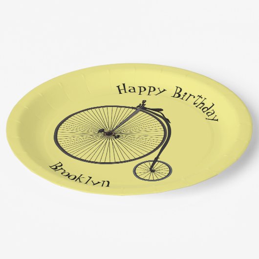 Cartoon op wiel met hoge wielaandrijving papieren bordje (Gekanteld)