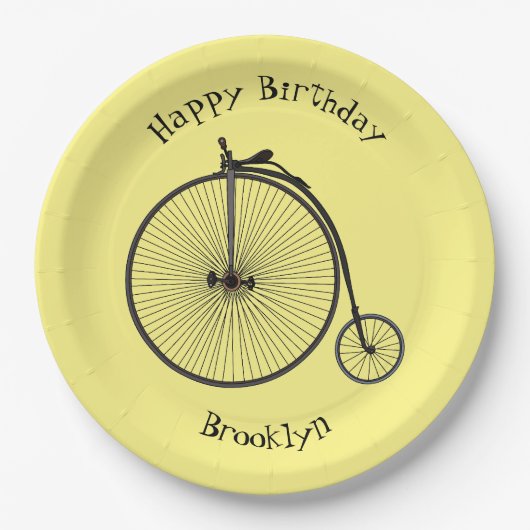 Cartoon op wiel met hoge wielaandrijving papieren bordje (Voorkant)