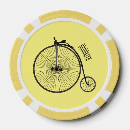 Cartoon op wiel met hoge wielaandrijving poker chips (Achterkant)