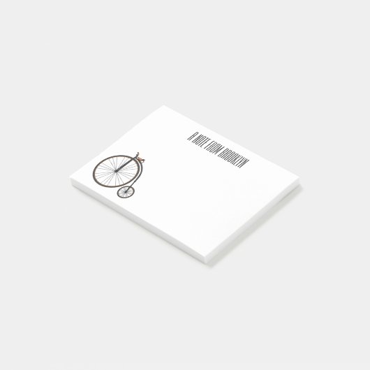 Cartoon op wiel met hoge wielaandrijving post-it® notes (Schuin)