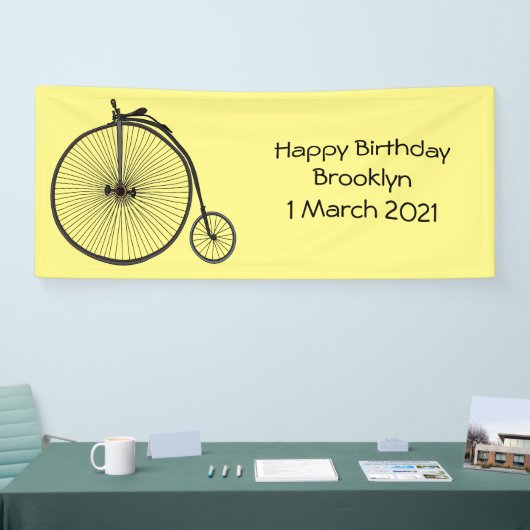 Cartoon op wiel met hoge wielaandrijving spandoek (Beurs)