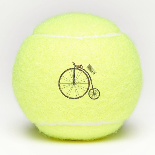 Cartoon op wiel met hoge wielaandrijving tennisballen (Voorkant)