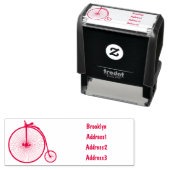 Cartoon op wiel met hoge wielaandrijving  zelfinktende stempel (In situ)