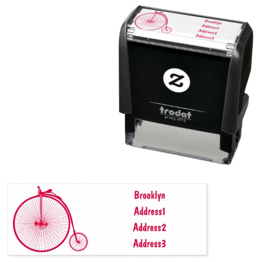 Cartoon op wiel met hoge wielaandrijving zelfinktende stempel (In situ)