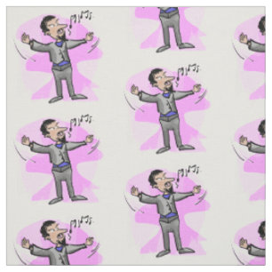 Cartoon opera mannetjeszanger kleurstof stof
