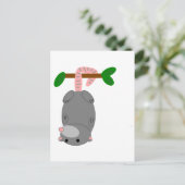 Cartoon Opossum/Possum die ondersteboven door staa Briefkaart (Staand voorkant)