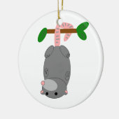 Cartoon Opossum/Possum die ondersteboven door staa Keramisch Ornament (Links)