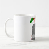 Cartoon Opossum/Possum die ondersteboven door staa Koffiemok (Links)