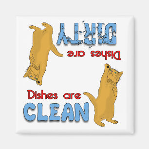 Cartoon Oranje Kat Lovers Dishwasher Magnet