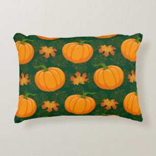 Cartoon oranje pompoen en naparadel vallen le accent kussen