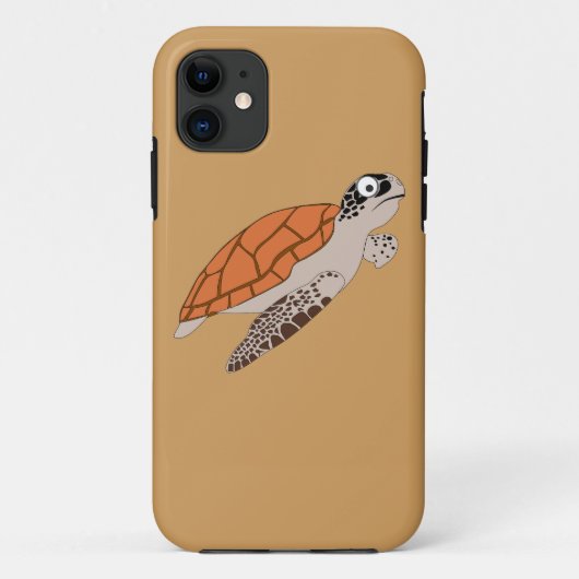 cartoon oranje zee schildpad Case-Mate iPhone case (Achterkant)