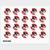Cartoon Orca Dive Flag Ronde Sticker (Vel)