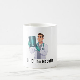 Cartoon Orthopedisch Dokter Mok – Röntgen Been Bot