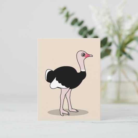 Cartoon Ostrich Briefkaart (Staand voorkant)
