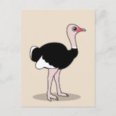 Cartoon Ostrich Briefkaart (Voorkant)