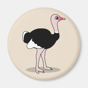 Cartoon Ostrich Magneet