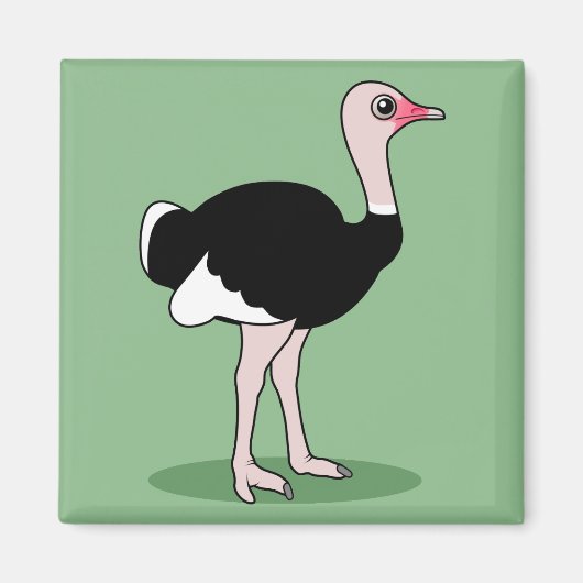 Cartoon Ostrich Magneet (Voorkant)