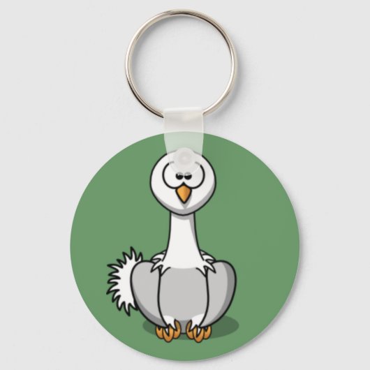 Cartoon Ostrich Sleutelhanger (Voorkant)