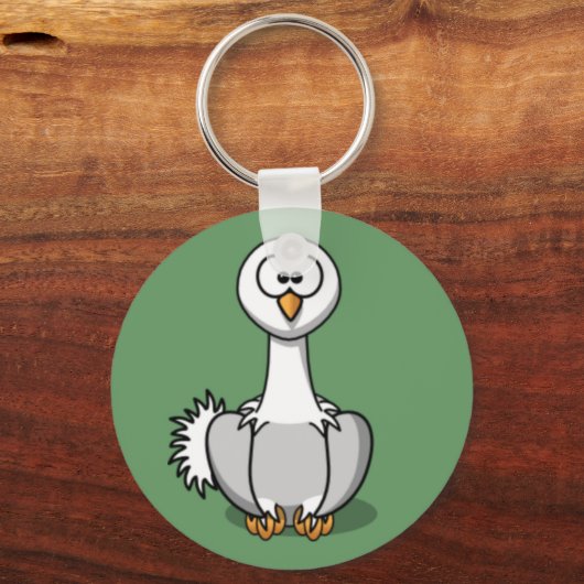 Cartoon Ostrich Sleutelhanger (Voorkant)