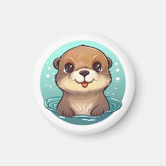 Cartoon otter illustratie magneet (Voorkant)