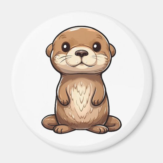Cartoon otter illustratie magneet (Voorkant)