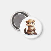 Cartoon otter illustratie magneet (Voorkant / Achterkant)