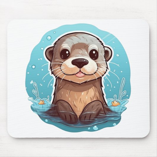 Cartoon otter illustratie muismat (Voorkant)