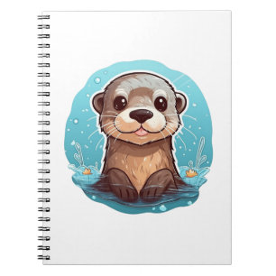 Cartoon otter illustratie notitieboek