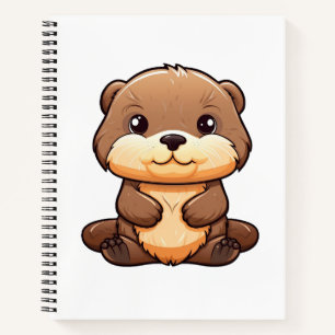 Cartoon otter illustratie notitieboek