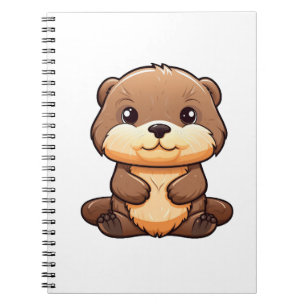 Cartoon otter illustratie notitieboek