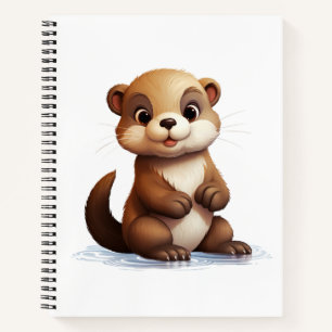 Cartoon otter illustratie notitieboek