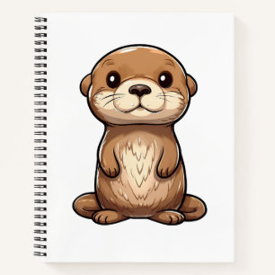 Cartoon otter illustratie notitieboek