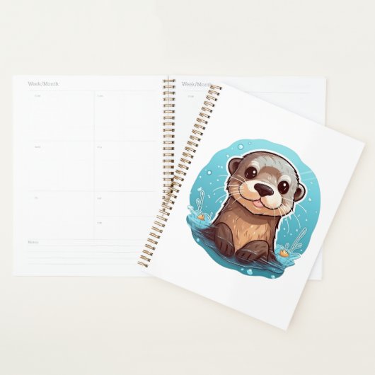 Cartoon otter illustratie planner (Display)