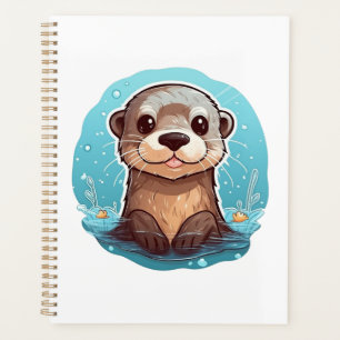 Cartoon otter illustratie planner