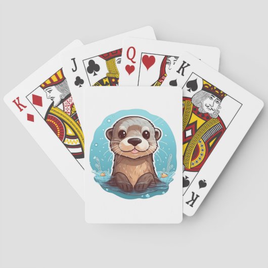 Cartoon otter illustratie pokerkaarten (Achterkant)