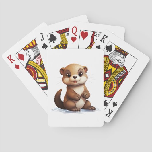 Cartoon otter illustratie pokerkaarten (Achterkant)