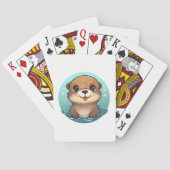 Cartoon otter illustratie pokerkaarten (Achterkant)