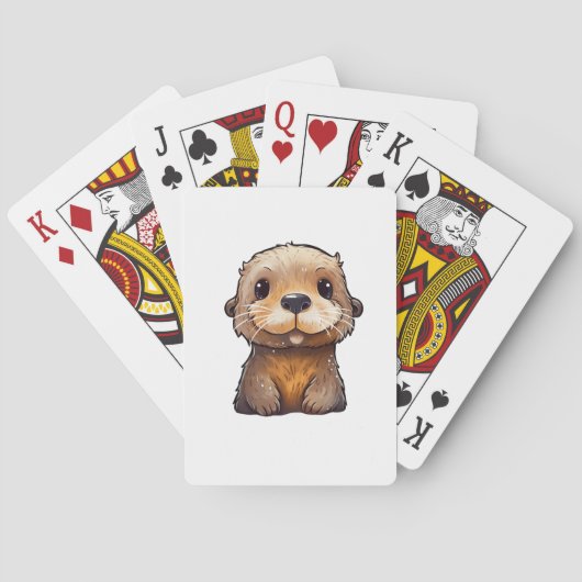 Cartoon otter illustratie pokerkaarten (Achterkant)