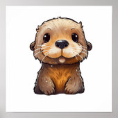 Cartoon otter illustratie poster (Voorkant)