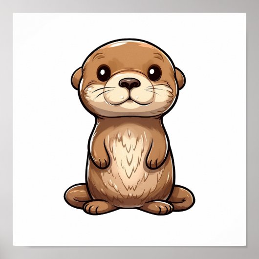 Cartoon otter illustratie poster (Voorkant)