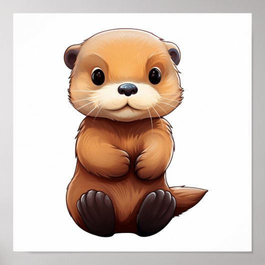 Cartoon otter illustratie poster (Voorkant)