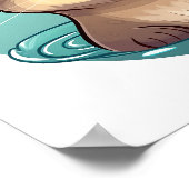 Cartoon otter illustratie poster (Hoek)